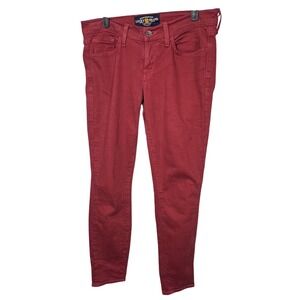 Lucky Brand Charlie Skinny Ankle Jeans Womens Size 6/28 Canyon Red Denim Stretch